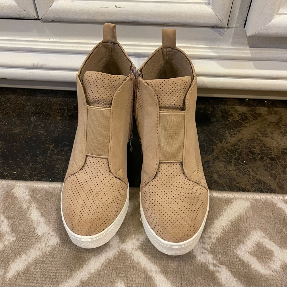 Tan sneaker wedges